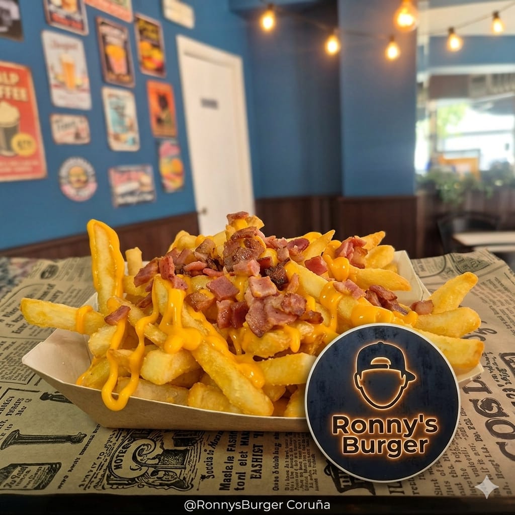 Patatas con cheddar y bacon